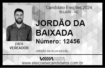 Candidato JORDÃO DA BAIXADA 2024 - BUJARI - Eleições