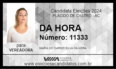 Candidato DA HORA 2024 - PLÁCIDO DE CASTRO - Eleições