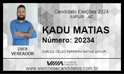 Candidato KADU MATIAS 2024 - XAPURI - Eleições