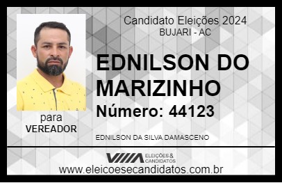 Candidato EDNILSON DO MARIZINHO 2024 - BUJARI - Eleições