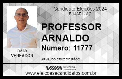 Candidato PROFESSOR ARNALDO 2024 - BUJARI - Eleições