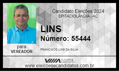 Candidato LINS 2024 - EPITACIOLÂNDIA - Eleições