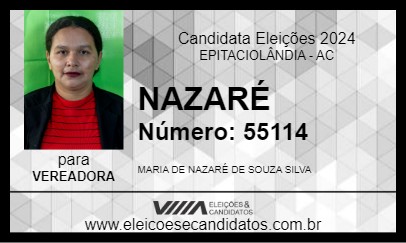 Candidato NAZARÉ 2024 - EPITACIOLÂNDIA - Eleições