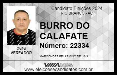 Candidato BURRO DO CALAFATE 2024 - RIO BRANCO - Eleições