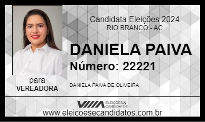 Candidato DANIELA PAIVA 2024 - RIO BRANCO - Eleições