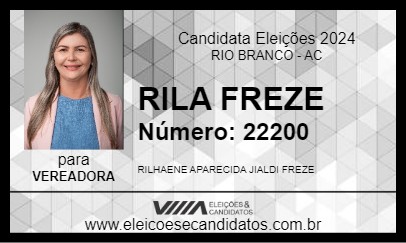 Candidato RILA FREZE 2024 - RIO BRANCO - Eleições