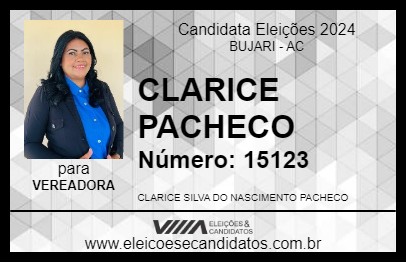 Candidato CLARICE PACHECO 2024 - BUJARI - Eleições