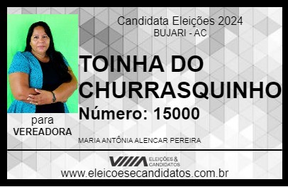 Candidato TOINHA DO CHURRASQUINHO 2024 - BUJARI - Eleições