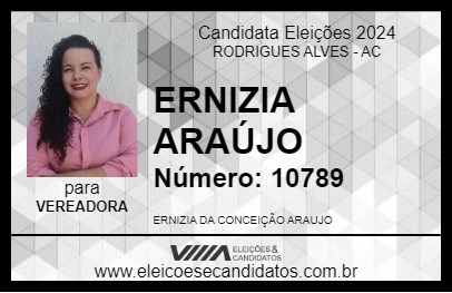 Candidato ERNIZIA ARAÚJO 2024 - RODRIGUES ALVES - Eleições