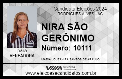 Candidato NIRA SÃO GERÔNIMO 2024 - RODRIGUES ALVES - Eleições