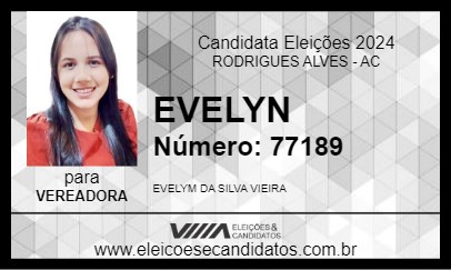 Candidato EVELYN 2024 - RODRIGUES ALVES - Eleições