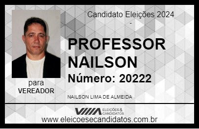 Candidato PROFESSOR NAILSON 2024 - RODRIGUES ALVES - Eleições