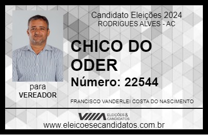 Candidato CHICO DO ODER 2024 - RODRIGUES ALVES - Eleições