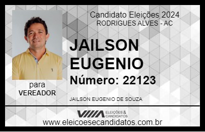 Candidato JAILSON EUGENIO 2024 - RODRIGUES ALVES - Eleições