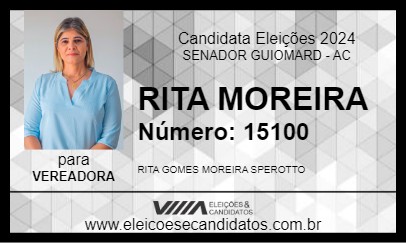 Candidato RITA MOREIRA 2024 - SENADOR GUIOMARD - Eleições