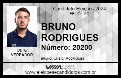 Candidato BRUNO RODRIGUES 2024 - FEIJÓ - Eleições