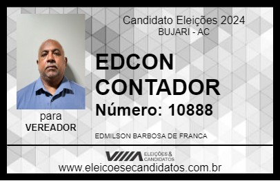 Candidato EDCON CONTADOR 2024 - BUJARI - Eleições