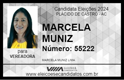 Candidato MARCELA MUNIZ 2024 - PLÁCIDO DE CASTRO - Eleições