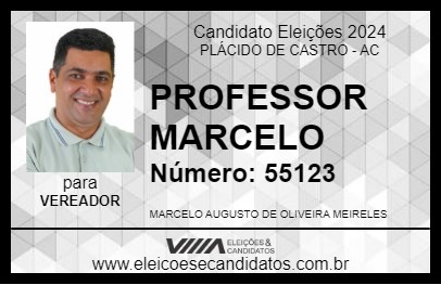 Candidato PROFESSOR MARCELO 2024 - PLÁCIDO DE CASTRO - Eleições