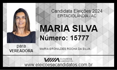 Candidato MARIA SILVA 2024 - EPITACIOLÂNDIA - Eleições