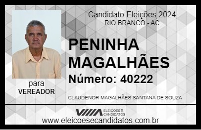 Candidato PENINHA MAGALHÃES 2024 - RIO BRANCO - Eleições