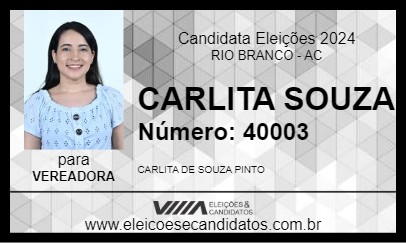 Candidato CARLITA SOUZA 2024 - RIO BRANCO - Eleições