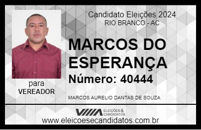 Candidato MARCOS DO ESPERANÇA 2024 - RIO BRANCO - Eleições