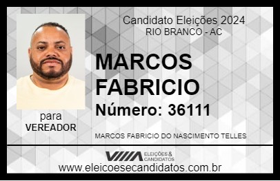 Candidato MARCOS FABRICIO 2024 - RIO BRANCO - Eleições