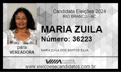 Candidato MARIA ZUILA 2024 - RIO BRANCO - Eleições