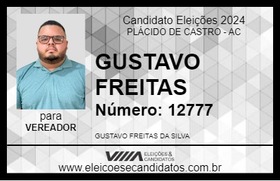 Candidato GUSTAVO FREITAS 2024 - PLÁCIDO DE CASTRO - Eleições