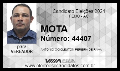 Candidato MOTA 2024 - FEIJÓ - Eleições