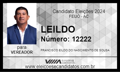 Candidato LEILDO 2024 - FEIJÓ - Eleições