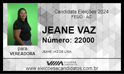 Candidato JEANE VAZ 2024 - FEIJÓ - Eleições