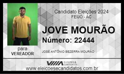 Candidato JOVE MOURÃO 2024 - FEIJÓ - Eleições