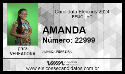 Candidato AMANDA 2024 - FEIJÓ - Eleições