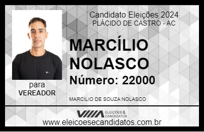 Candidato MARCÍLIO NOLASCO 2024 - PLÁCIDO DE CASTRO - Eleições