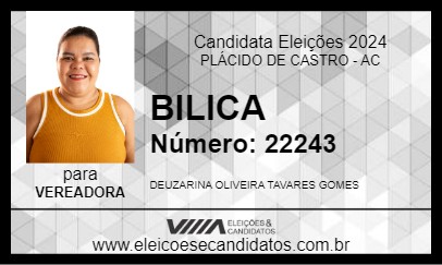 Candidato BILICA 2024 - PLÁCIDO DE CASTRO - Eleições