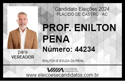 Candidato PROF. ENILTON PENA 2024 - PLÁCIDO DE CASTRO - Eleições