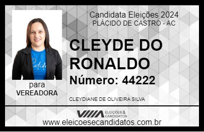 Candidato CLEYDE DO RONALDO 2024 - PLÁCIDO DE CASTRO - Eleições