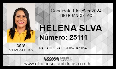 Candidato HELENA SLVA 2024 - RIO BRANCO - Eleições