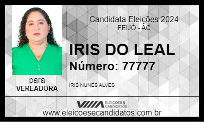 Candidato IRIS DO LEAL 2024 - FEIJÓ - Eleições