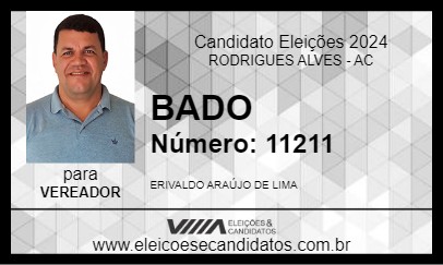 Candidato BADO 2024 - RODRIGUES ALVES - Eleições