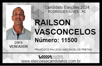 Candidato RAILSON VASCONCELOS 2024 - RODRIGUES ALVES - Eleições