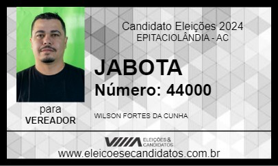 Candidato JABOTA 2024 - EPITACIOLÂNDIA - Eleições