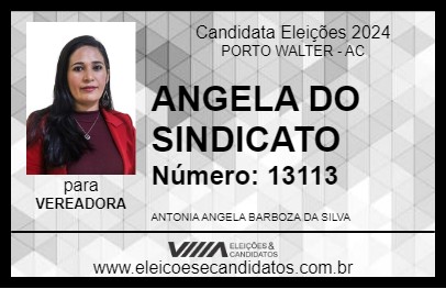 Candidato ANGELA DO SINDICATO 2024 - PORTO WALTER - Eleições