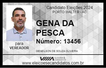 Candidato GENA DA PESCA 2024 - PORTO WALTER - Eleições