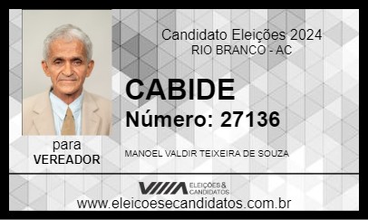 Candidato CABIDE 2024 - RIO BRANCO - Eleições