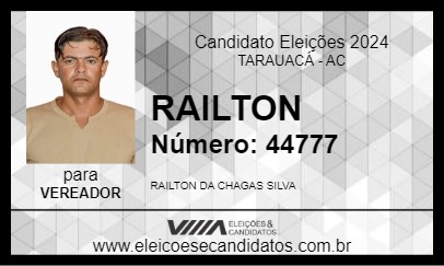 Candidato RAILTON 2024 - TARAUACÁ - Eleições