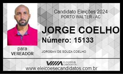 Candidato JORGE COELHO 2024 - PORTO WALTER - Eleições