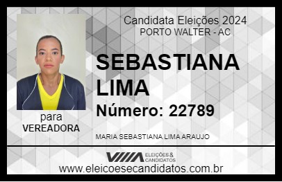 Candidato SEBASTIANA LIMA 2024 - PORTO WALTER - Eleições